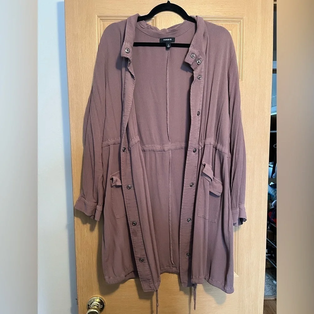 Torrid button up duster jacket